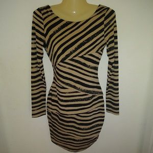 Ina Bodycon Dress Size S Black Tan
